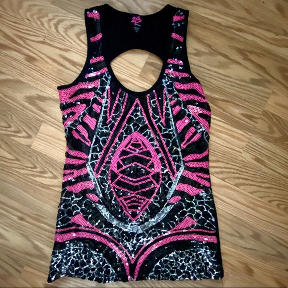 2B Bebe Tops - 2B *Bebe* Sequin Tank Top XS